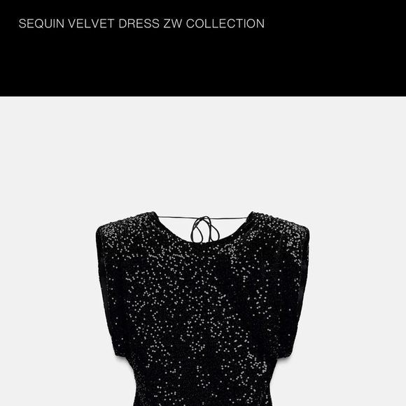 Zara Black Sequin Velvet Dress - perfect for Christmas and new years! - Picture 5 of 5